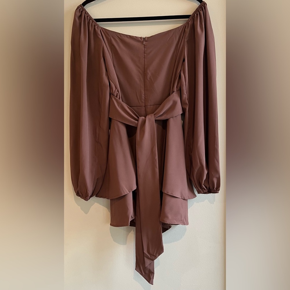 New Lyaner Romper with Skirt Overlay Medium Long Sleeve Shorts Coquette - Picture 3 of 15